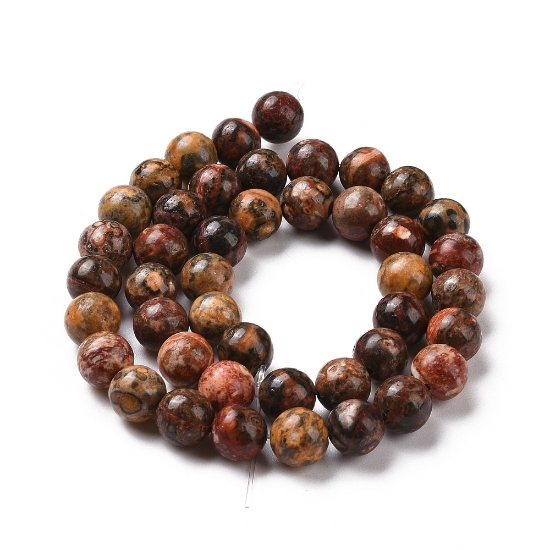 Picture of Leopardskin Jasper bead 8mm round x38cm