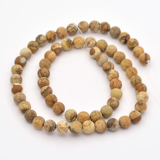 Picture of Picture Jasper bead 8mm round x38cm