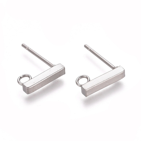 Picture of Stainless Steel Ear stud  10x2mm rectangle x10