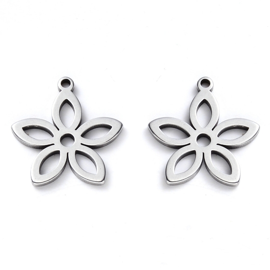 Picture of Stainless Steel Pendant laser cut Flower 15mm x10