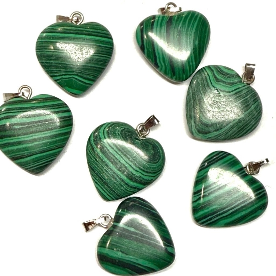 Picture of Malachite (imitation) Pendant 20mm heart x1