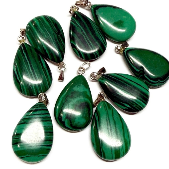 Picture of Malachite (imitation) Pendant 25x16mm drop x1