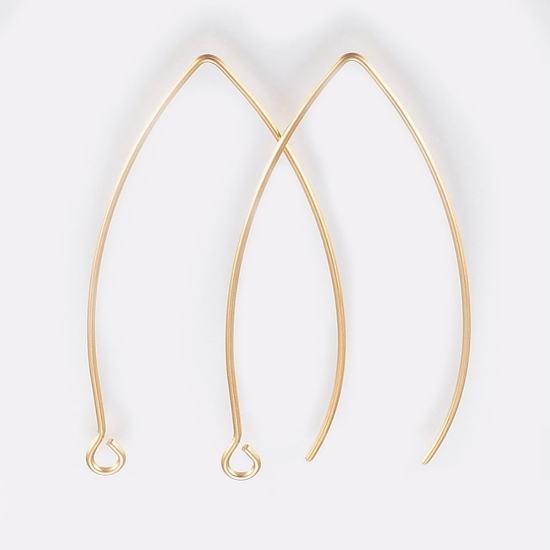 Picture of Stainless Steel Ear Wire Marquise 41x22mm Gold x10