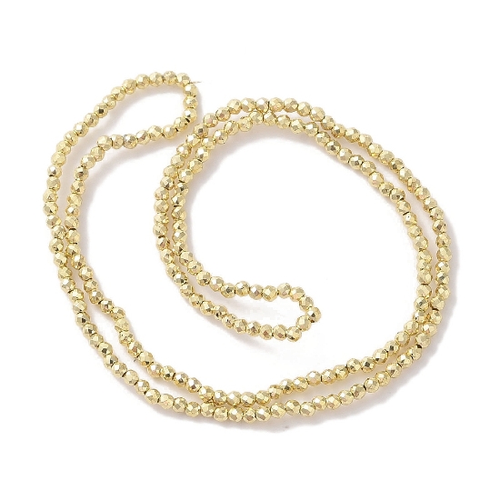 Picture of Faceted Glass bead 2mm Metallic Light Gold x195
