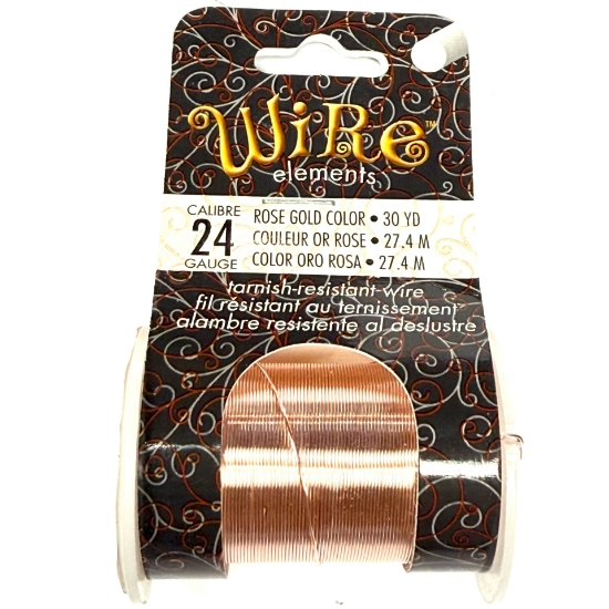Picture of Wire Lacquered Tarnish Resistant 24 Gauge (.51mm) Rose Gold x27.4m