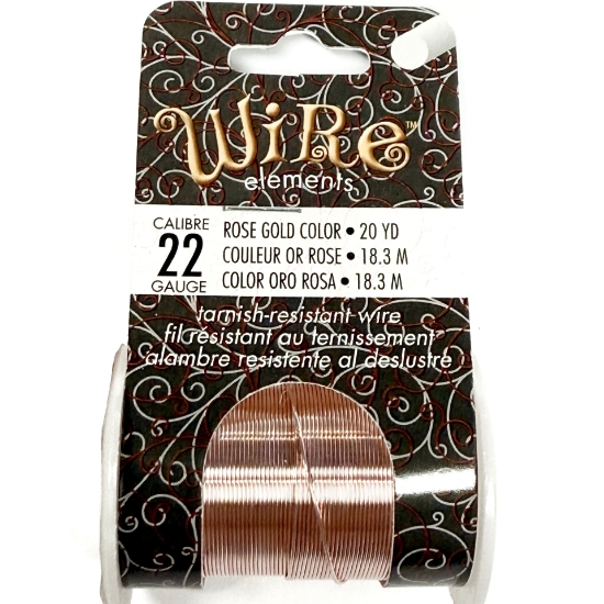 Picture of Wire Lacquered Tarnish Resistant 22 Gauge (.64mm) Rose Gold x18.3m