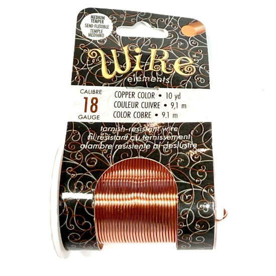 Picture of Wire Lacquered Tarnish Resistant 18 Gauge (1mm) Copper x9.1m