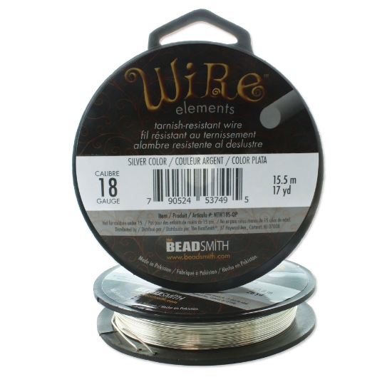 Picture of Wire Lacquered Tarnish Resistant 18 Gauge (1mm) Silver x15.5m