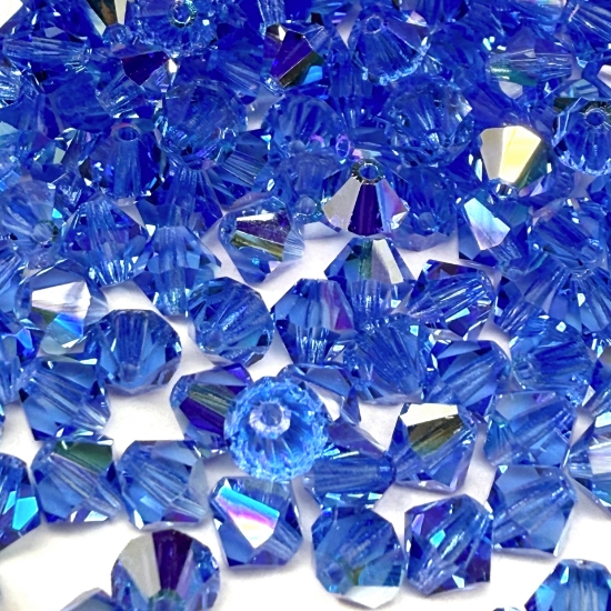 Picture of Preciosa Bead Rondell 6mm Sapphire Glitter x24