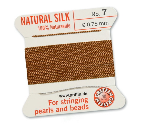 Picture of Griffin Silk Beading Cord & Needle size #7 - 0.75mm Cornelian x2m 