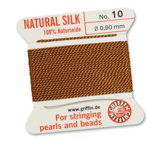 Picture of Griffin Silk Beading Cord & Needle size #10 - 0,90mm Cornelian x2m