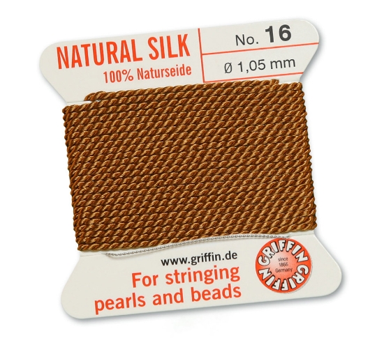 Picture of Griffin Silk Beading Cord & Needle size #16 - 1,05mm Cornelian x2m