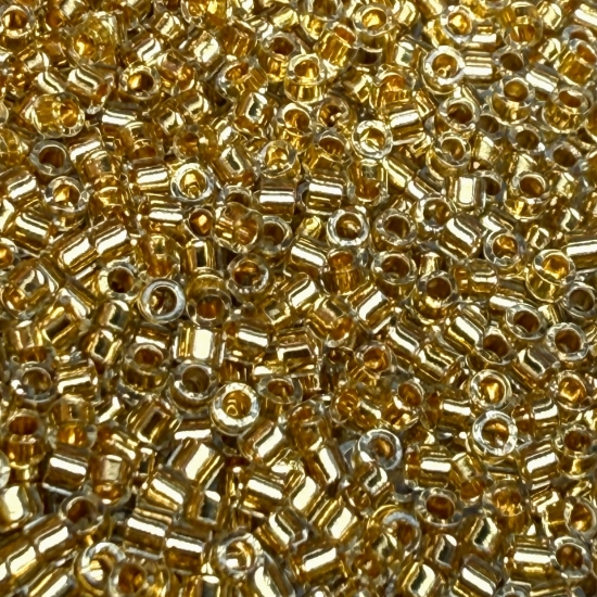 Picture of Miyuki Delica 11/0 DB2525 24kt Gold Lined Pale Gray x5g