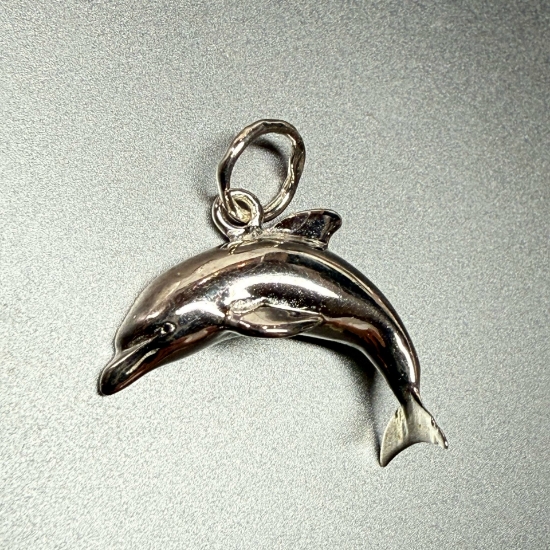 Picture of 925 Silver Charm 20x18mm Dolphin w/ ring x1