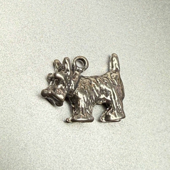 Picture of 925 Silver Charm Scottish Terrier Dog 15x12mm  w/ ring x1