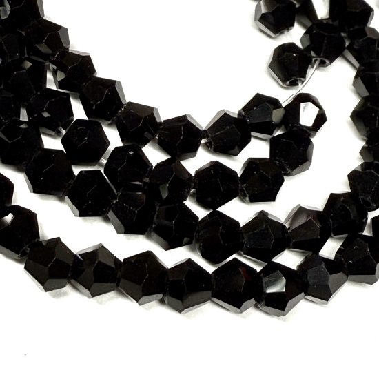Picture of Bicone Glass bead 4mm Black x100