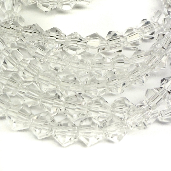 Picture of Bicone Glass bead 4mm Crystal x100
