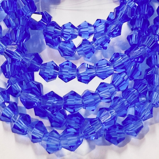 Picture of Bicone Glass bead 4mm Sapphire x90