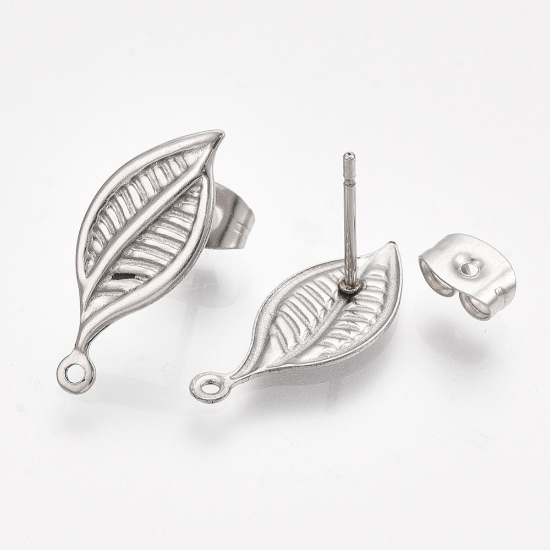 Picture of Stainless Steel Ear Stud Leaf 19x8mm x10