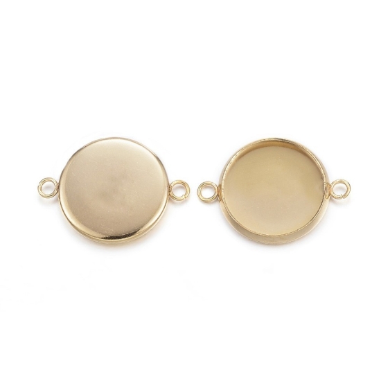 Picture of Stainless Steel Link setting 14mm round Gold x10 