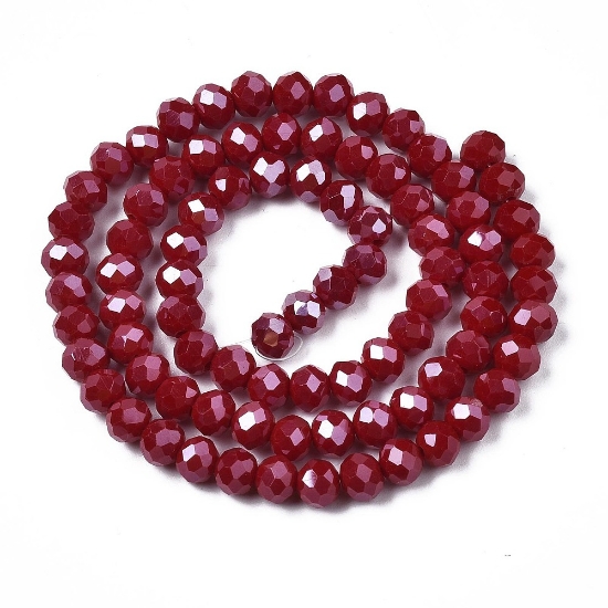 Picture of Faceted Rondelle 2x3mm Dark Red Luster x34cm