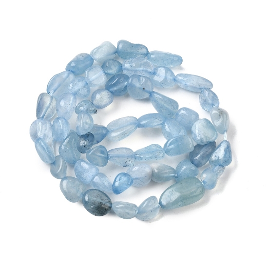 Picture of Aquamarine bead Nuggets 6x8mm x38cm