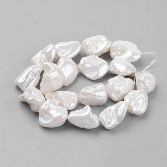 Picture of Shell Beads 12x20mm nuggets Whitesmoke x38cm