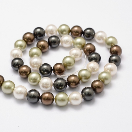 Picture of Shell Beads 8mm round Mixed Color x38cm
