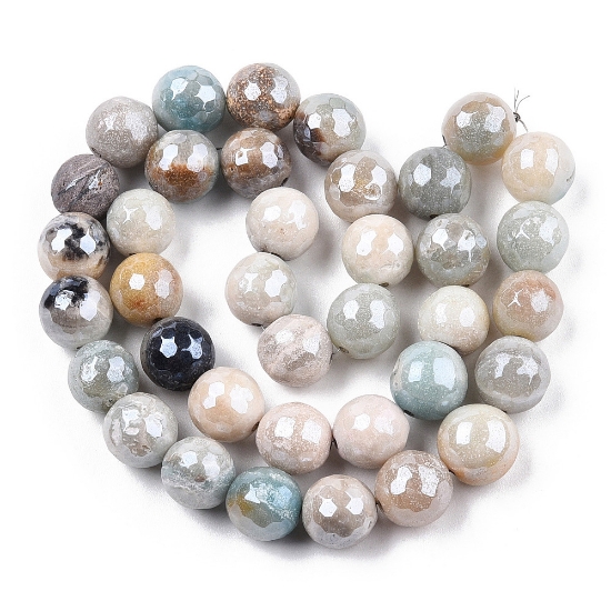 Picture of Agate faceted 10mm round Pale Turquoise Luster x38cm 