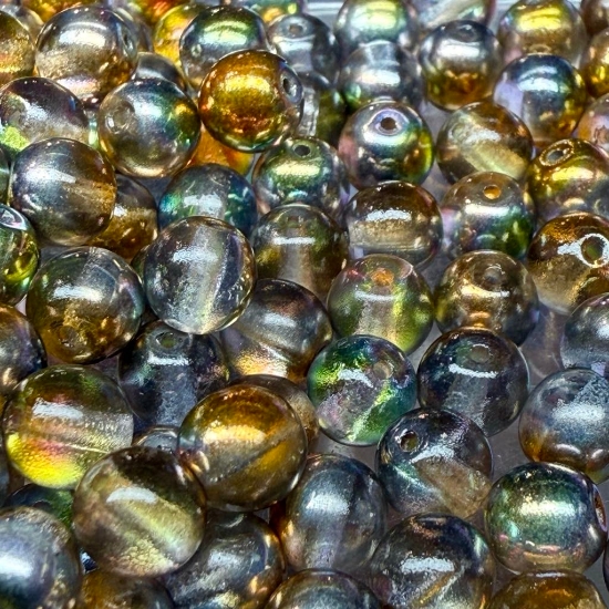 Picture of Czech Glass bead 6mm round Crystal Magic Copper x100