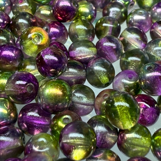 Picture of Czech Glass bead 6mm round Crystal Magic Orchid x100 